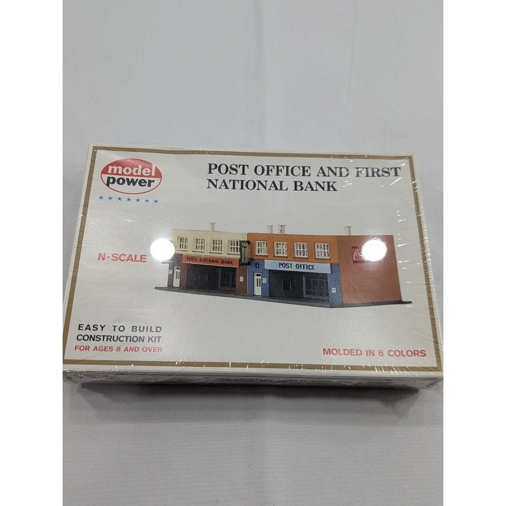 Model Power 1539 N Scale Post Office & First National Bank model‎ Kit